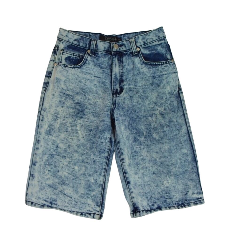 Thrill Denim Supply CO Blue Jean Shorts Boy's Size 16 Acid Wash
